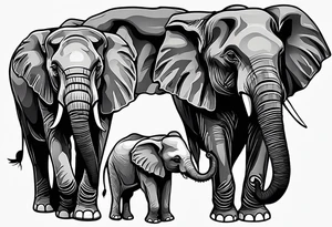 Elephant Family tattoo idea