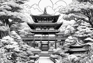 Full arm sleeve, anime style tattoo idea