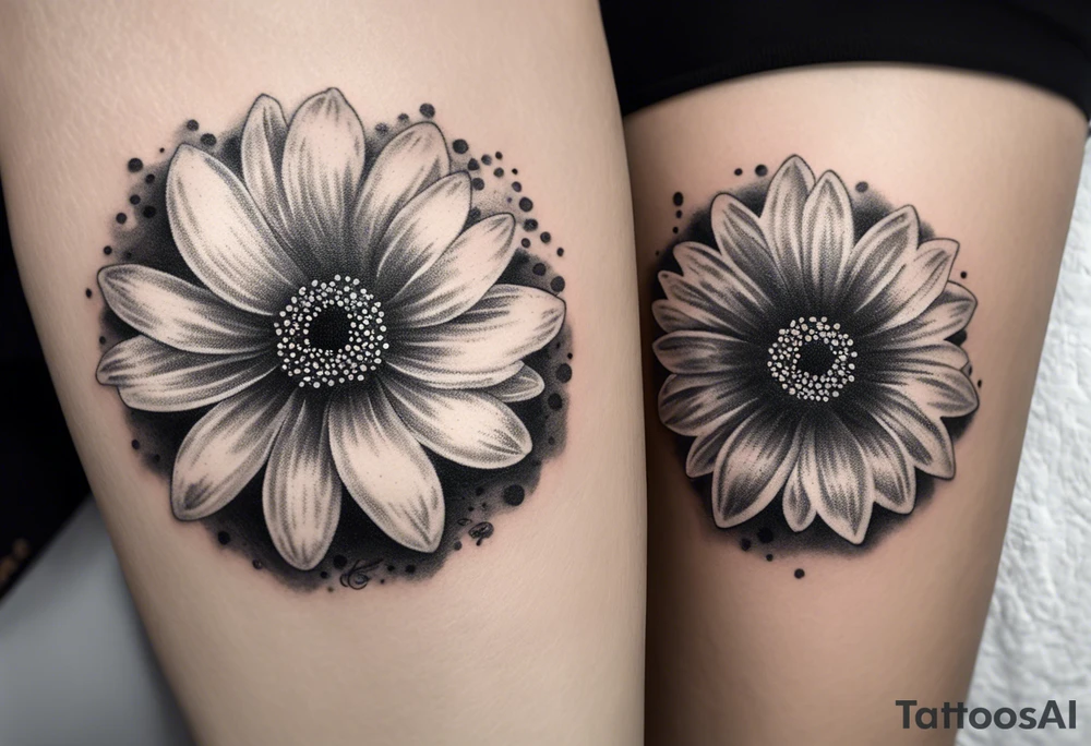 2 Daisys with name tattoo idea