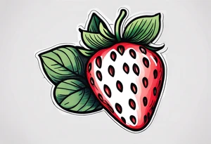 Individual Strawberry tattoo idea