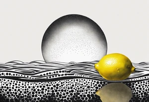 A lemon floats on the ocean tattoo idea