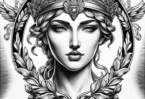 athena aegis with a laurel wreath tattoo idea