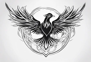 A phoenix transitioning from life to death or from ashes to rebirth tattoo idea