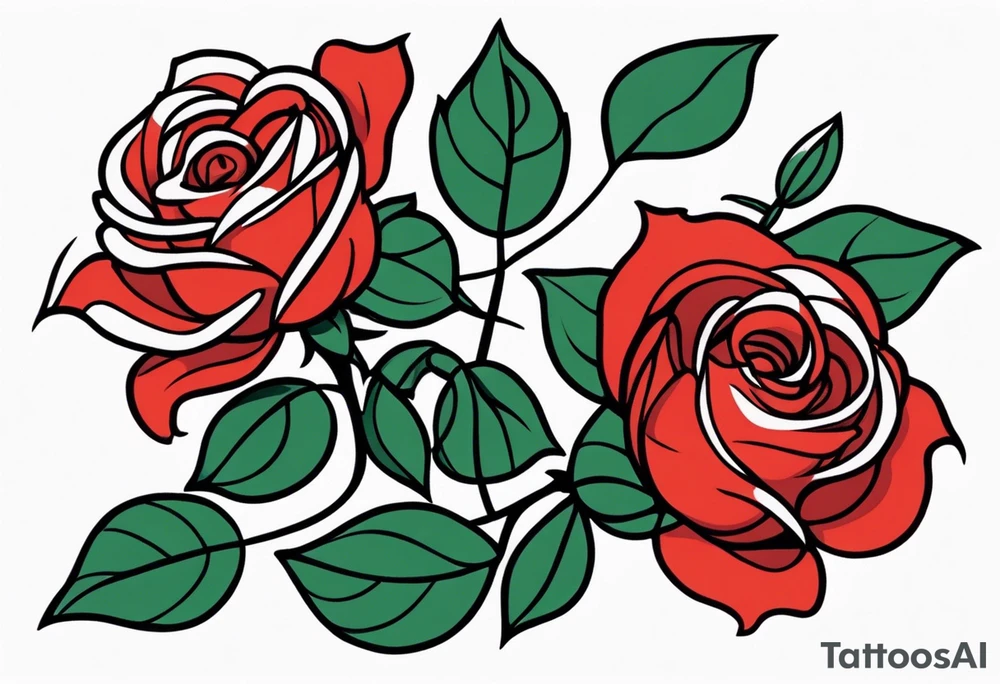 traditional roses red tattoo idea