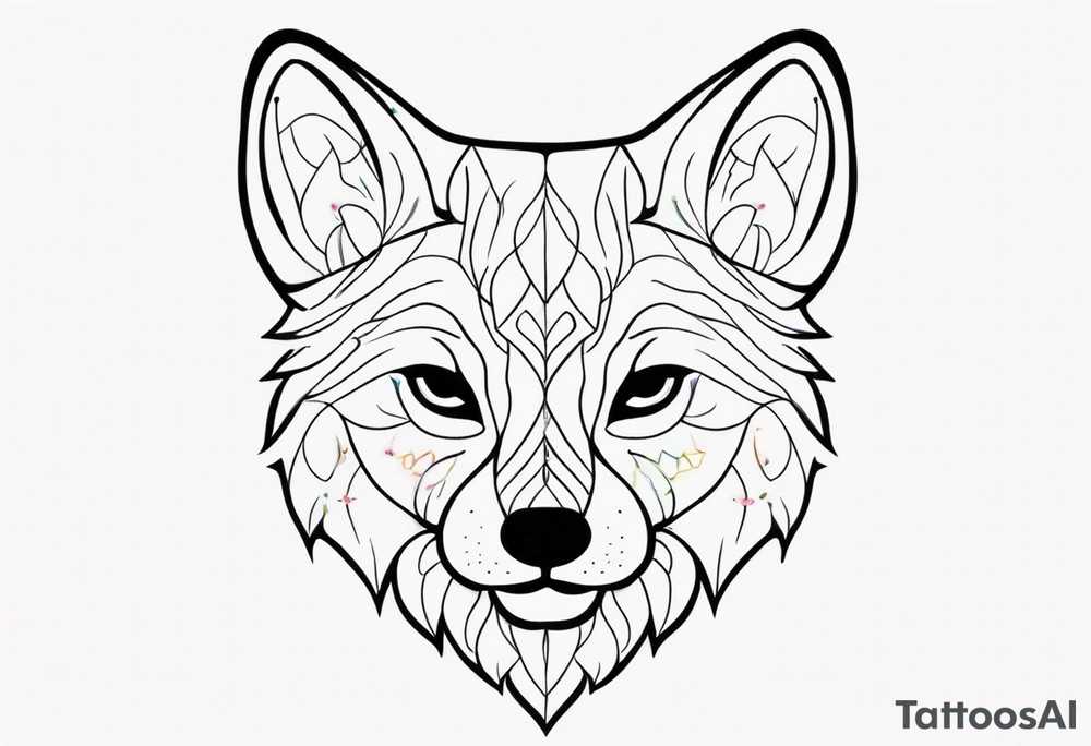 small animal face tattoo idea