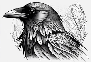 raven head tattoo idea