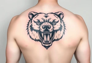 snarling bear face tattoo idea