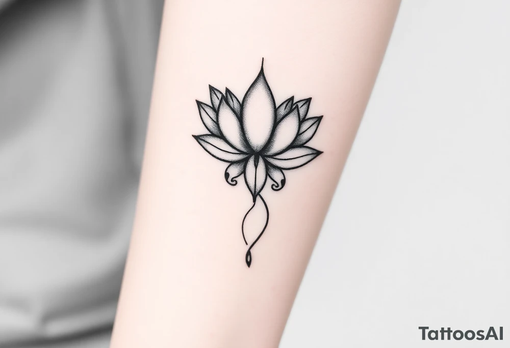 Lotus and Leo symbol tattoo idea