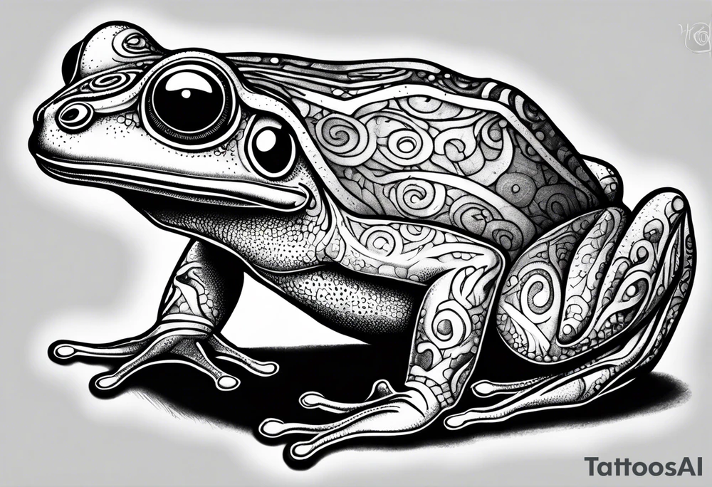 a psychedelic frog tattoo idea