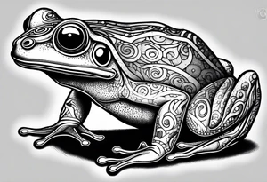 a psychedelic frog tattoo idea