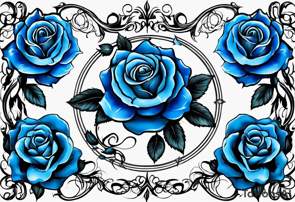 blue roses frames, tattoo idea