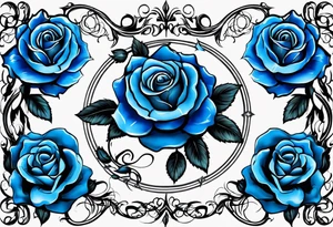 blue roses frames, tattoo idea
