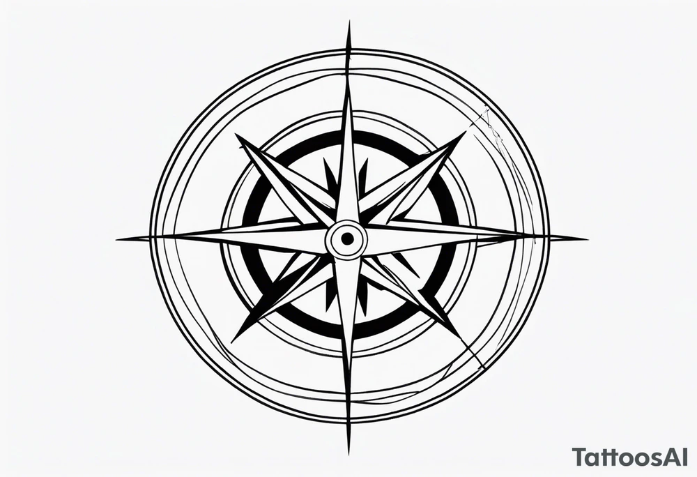Simple compass rose tattoo idea