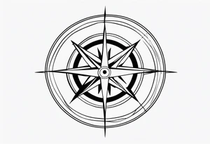 Simple compass rose tattoo idea