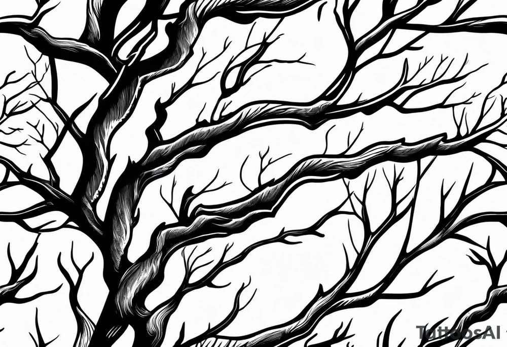 lightning that looks like branches no leaves tattoo idea