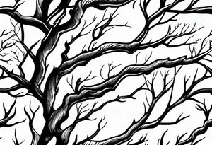 lightning that looks like branches no leaves tattoo idea