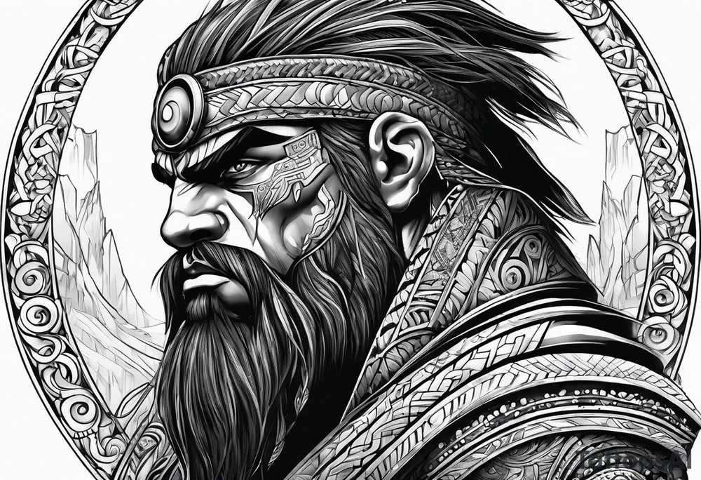 full body strong mythical giant cyclops tattoo idea