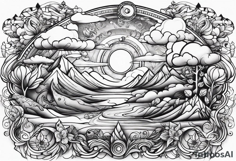Family half sleeve tattoo idea