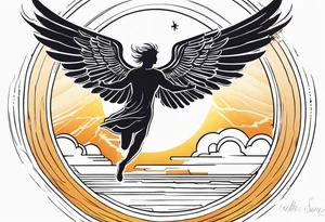 Icarus's myth flying too close to the sun tattoo idea