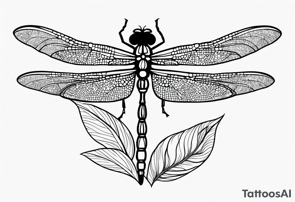 Dragonfly in flight wildflowers simplistic minimalist tattoo idea Dragonfly in flight wildflowers simplistic minimalist tattoo idea