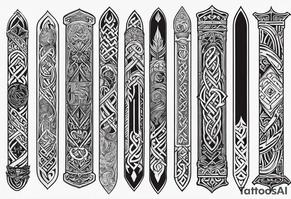 Viking sword Valhalla path tattoo idea