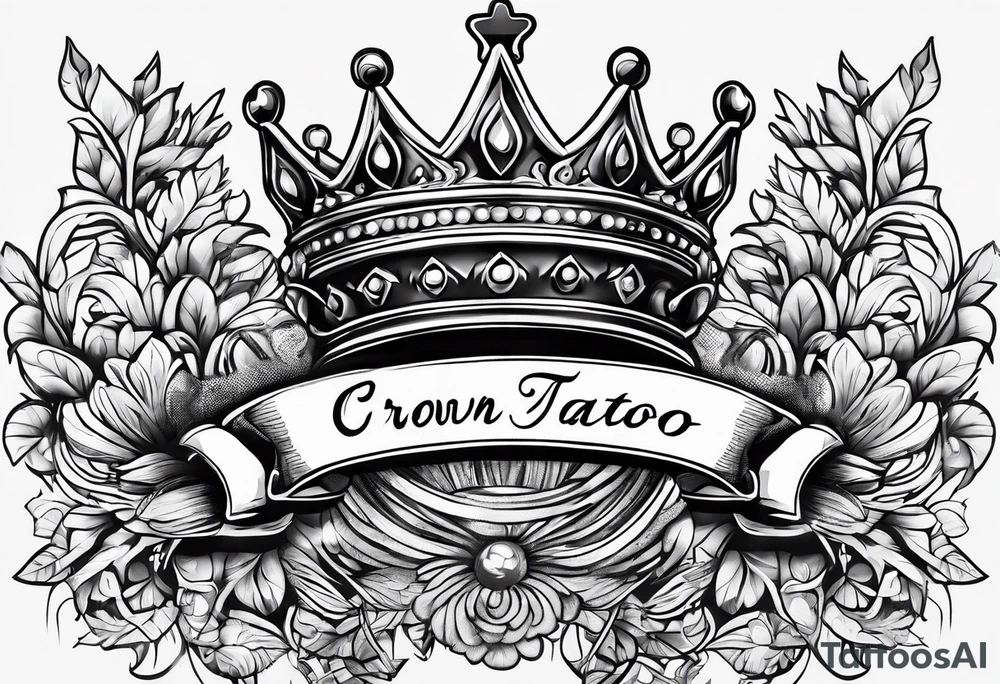 Crown with the letter T tattoo idea