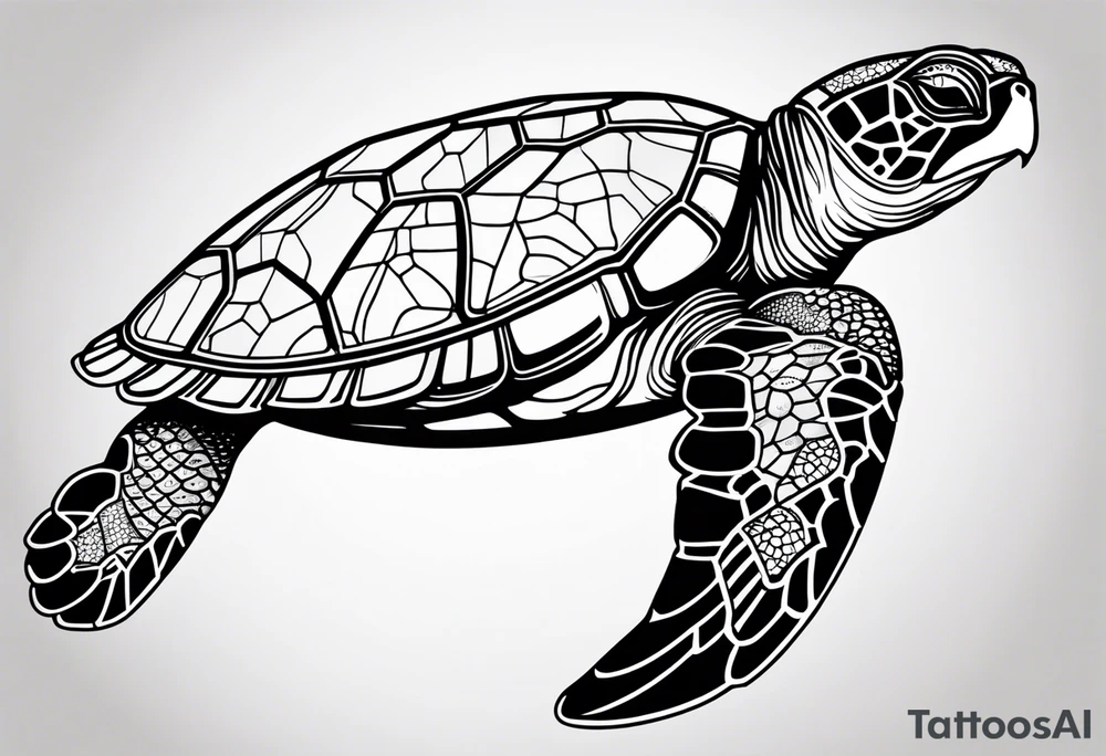 sea turtle  pattern tattoo idea