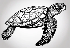 sea turtle  pattern tattoo idea