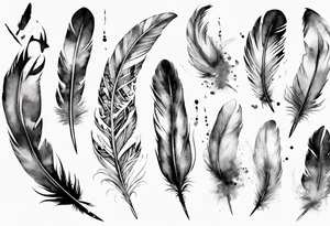 feather and birds tattoo idea