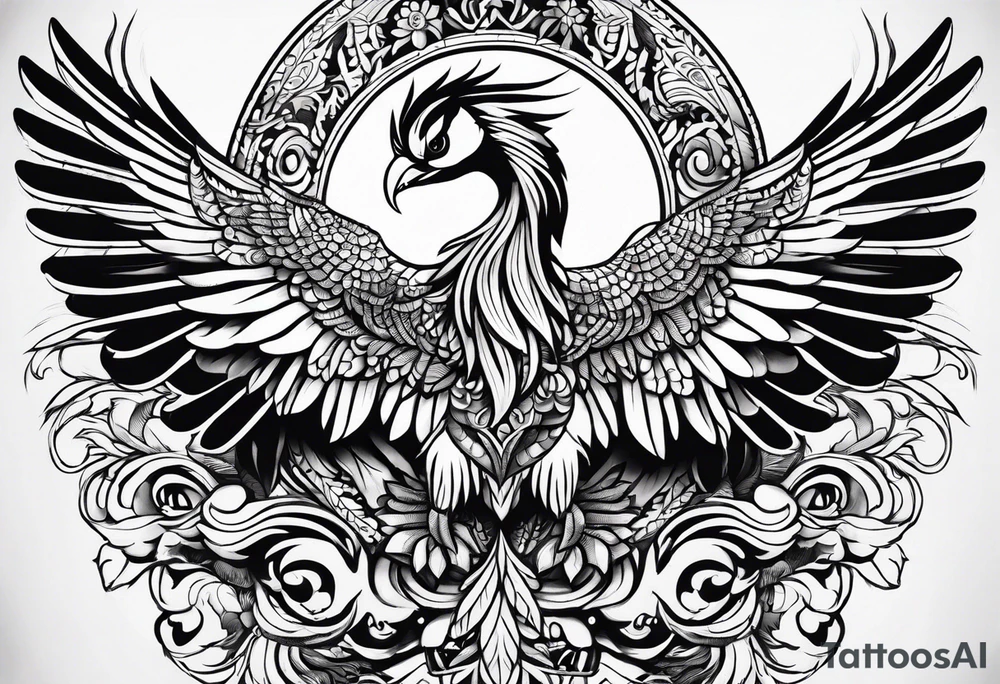 Phoenix mexican style tattoo idea