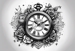 making time count. Broken wristwatch sand flying around hourglass tattoo idea