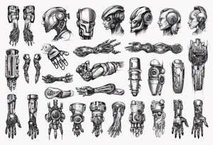 robotic forearm tattoo idea