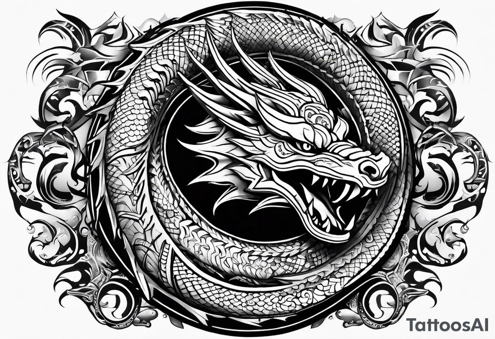 Jomungandr wyrm nordic style tattoo idea