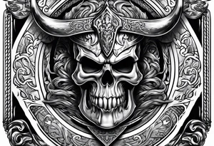 Valhalla sword shield fire axe tattoo idea