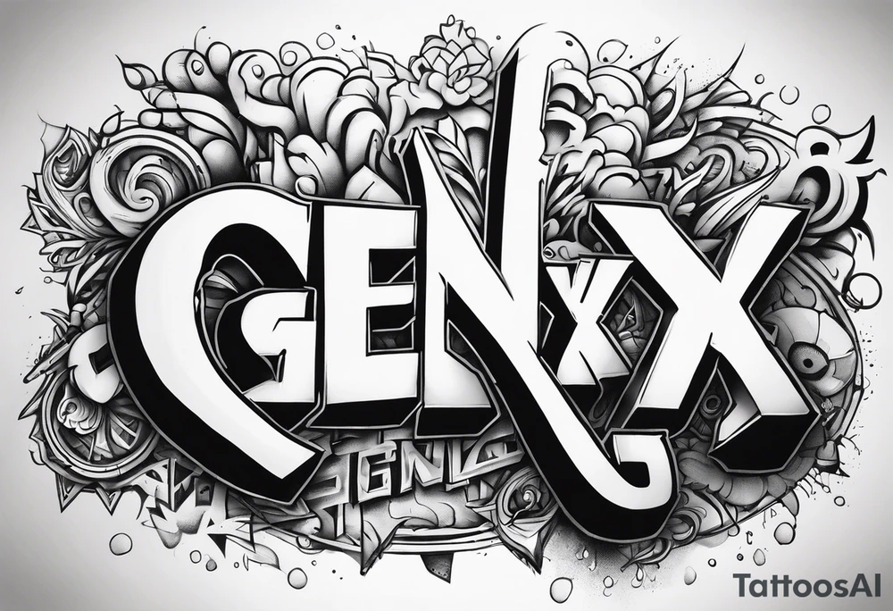 street art graffiti with the words "GenX OG" tattoo idea