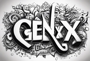 street art graffiti with the words "GenX OG" tattoo idea