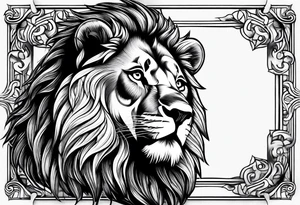 realistic laying lion tattoo idea