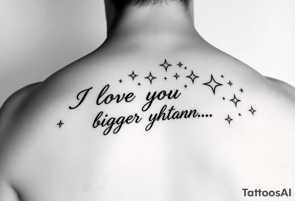 I love you bigger than...
With shooting stars tattoo idea