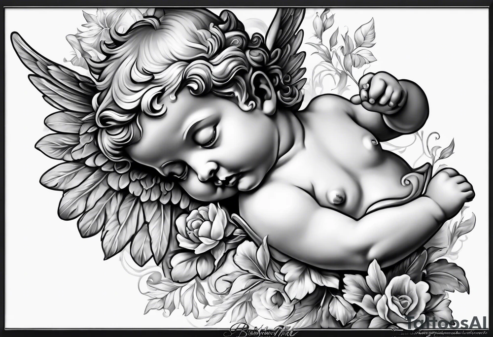 putti without wings tattoo idea