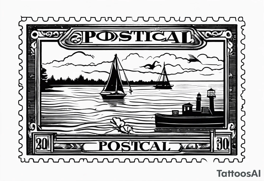 postal stamp from Connecticut tattoo idea