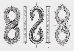 number 9 upside down and right side up connected in the middle.  Tall and thin tattoo idea