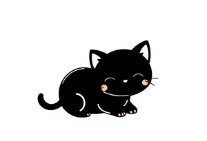 cute black cat tattoo idea