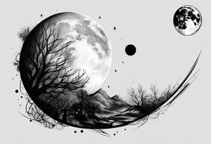 Realistic moon tattoo idea