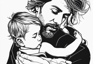 Father and son simple tattoo idea