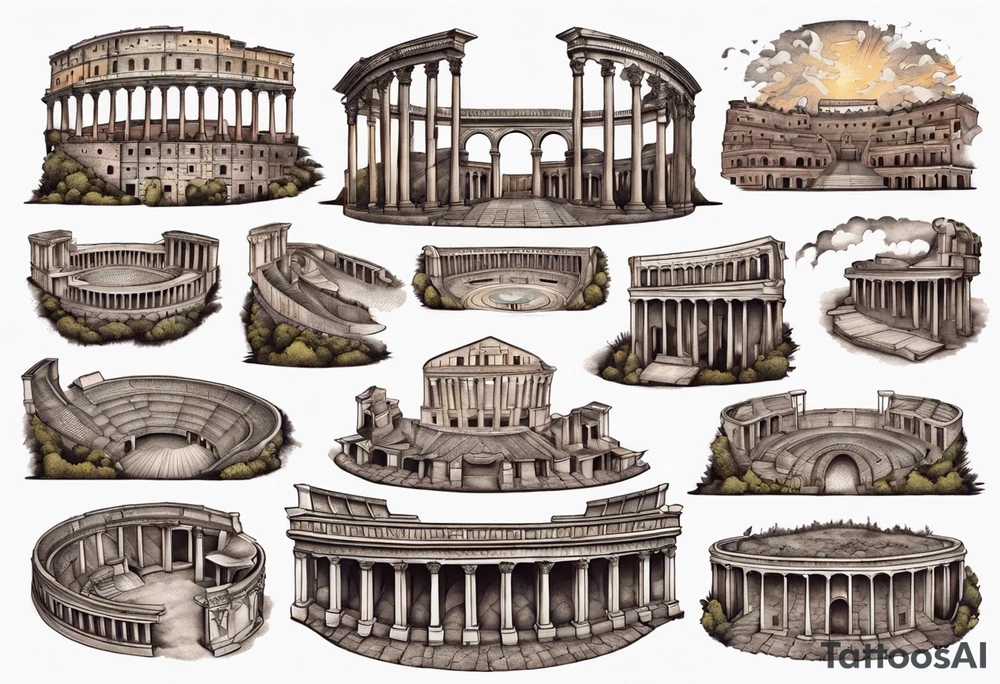 roman amphitheater tattoo idea