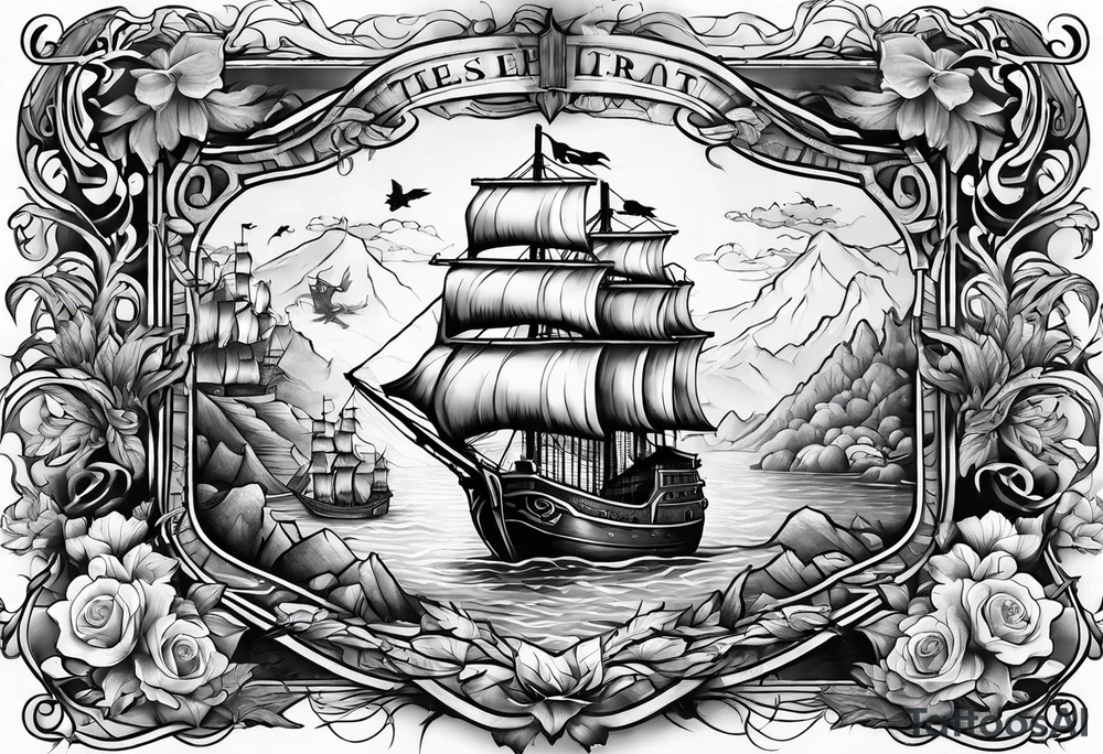 treasure map tattoo idea