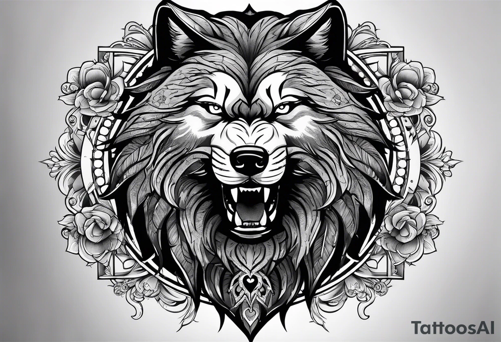 LOBO AULLANDO A LA LUNA tattoo idea