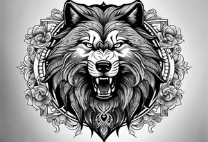 LOBO AULLANDO A LA LUNA tattoo idea