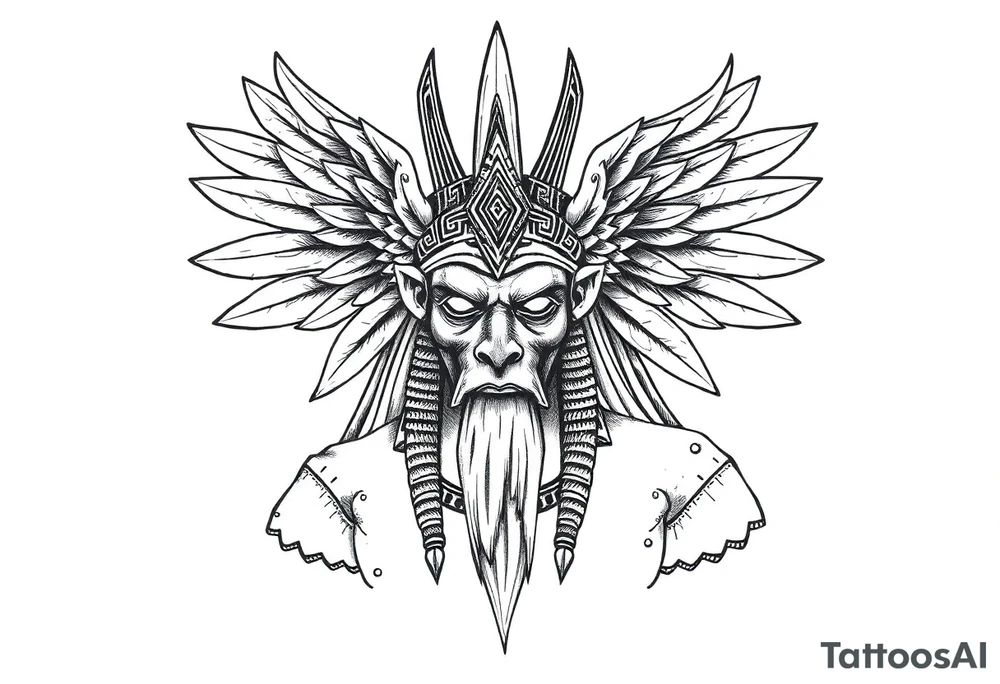 Enlil anunnaki god with his name above tattoo idea