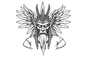 Enlil anunnaki god with his name above tattoo idea